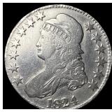 1824 Capped Bust Half Dollar NEARLY UNCIRCULATED