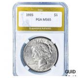 1935 Silver Peace Dollar PGA MS65