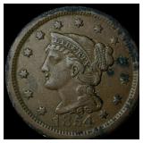 1854 Braided Hair Large Cent UNCIRCULATED