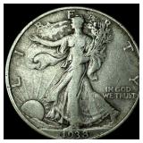 1938-D Silver Walking Liberty Half Dollar  NEARLY
