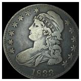 1833 Capped Bust Half Dollar NEARLY  UNCIRCULATED
