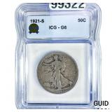 1921-S Walking Liberty Half Dollar ICG G6