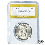 1955 Franklin Half Dollar PGA MS66FBL