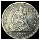 1876-S Silver Seated Liberty Quarter CLOSELY  UNC