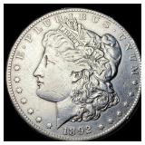 1892-CC Morgan Silver Dollar CHOICE AU