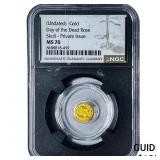 Day of the Dead Rose Skull 1/200oz Gold Pri. Iss.