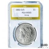 1882-O/S Morgan Silver Dollar PGA MS65 Strong