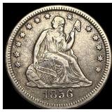 1856-O Silver Seated Liberty Quarter CLOSELY UNCIR