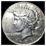 1935 Silver Peace Dollar CLOSELY UNCIRCULATED