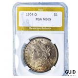 1904-O Morgan Silver Dollar PGA MS65