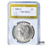 1884-O Morgan Silver Dollar PGA MS65