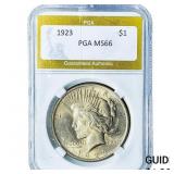 1923 Silver Peace Dollar PGA MS66