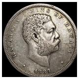 1883 Silver Hawaiian 1/2 Dollar NEARLY UNCIRCULATE