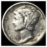1919-D Silver Mercury Dime CLOSELY  UNCIRCULATED
