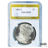 1881-S Morgan Silver Dollar PGA MS66