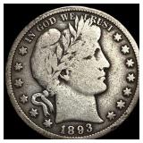 1893-S Silver Barber Half Dollar NICELY CIRCULATED