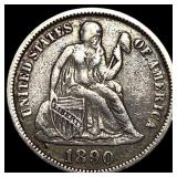 1890 Seated Liberty Dime NEARLY UNCIRCULATED