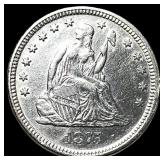 1875-S Silver Seated Liberty Quarter CHOICE BU
