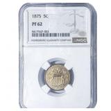 1875 Shield Nickel NGC PF62