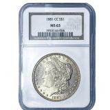 1881-CC Morgan Silver Dollar NGC MS63