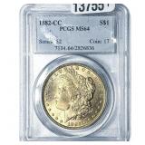 1882-CC Morgan Silver Dollar PCGS MS64