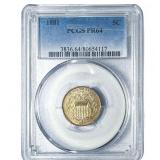 1881 Shield Nickel PCGS PR64