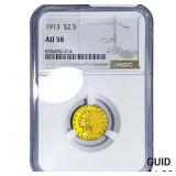1913 $2.50 Gold Quarter Eagle NGC AU58