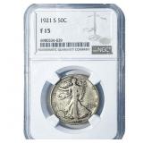 1921-S Walking Liberty Half Dollar NGC F15