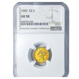 1903 $2.50 Gold Quarter Eagle NGC AU58
