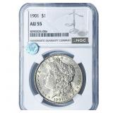 1901 Morgan Silver Dollar NGC AU55