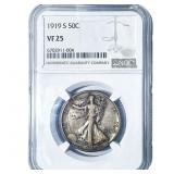 1919-S Walking Liberty Half Dollar NGC VF25