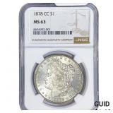 1878-CC Morgan Silver Dollar NGC MS63