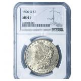 1896-O Morgan Silver Dollar NGC MS61