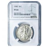 1940 Walking Liberty Half Dollar NGC PF64