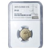 1873 Shield Nickel NGC PF63 Closed