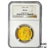 1932 $10 Gold Eagle NGC MS64