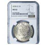 1878-CC Morgan Silver Dollar NGC MS62