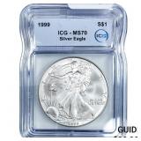 1999 Silver Eagle ICG MS70