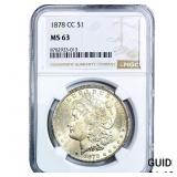 1878-CC Morgan Silver Dollar NGC MS63