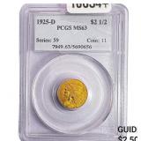 1925-D $2.50 Gold Quarter Eagle PCGS MS63