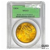 1904 $20 Gold Double Eagle PCGS MS63