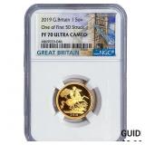 2019 Great Britain .2354oz Gold 1 Sovereign NGC U