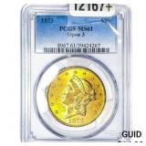 1873 $20 Gold Double Eagle PCGS MS61 Open 3