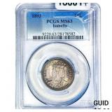 1893 Isabella Silver Quarter PCGS MS63