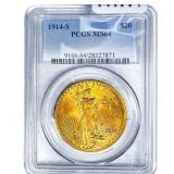 1914-S $20 Gold Double Eagle PCGS MS64