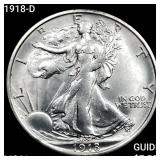 1918-D Walking Liberty Half Dollar UNCIRCULATED