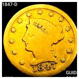 1847-D $2.50 Gold Quarter Eagle LIGHTLY CIRCULATED