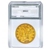 1883-CC $20 Gold Double Eagle NGS MS63