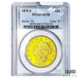 1876-S $20 Gold Double Eagle PCGS AU58