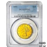 1892 $10 Gold Eagle PCGS MS62